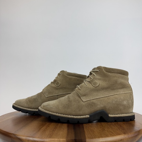 Womens Cole Haan Country Tan Suede Waterproof Lace Up Booties Boots Size 7.5 B - Picture 2 of 9